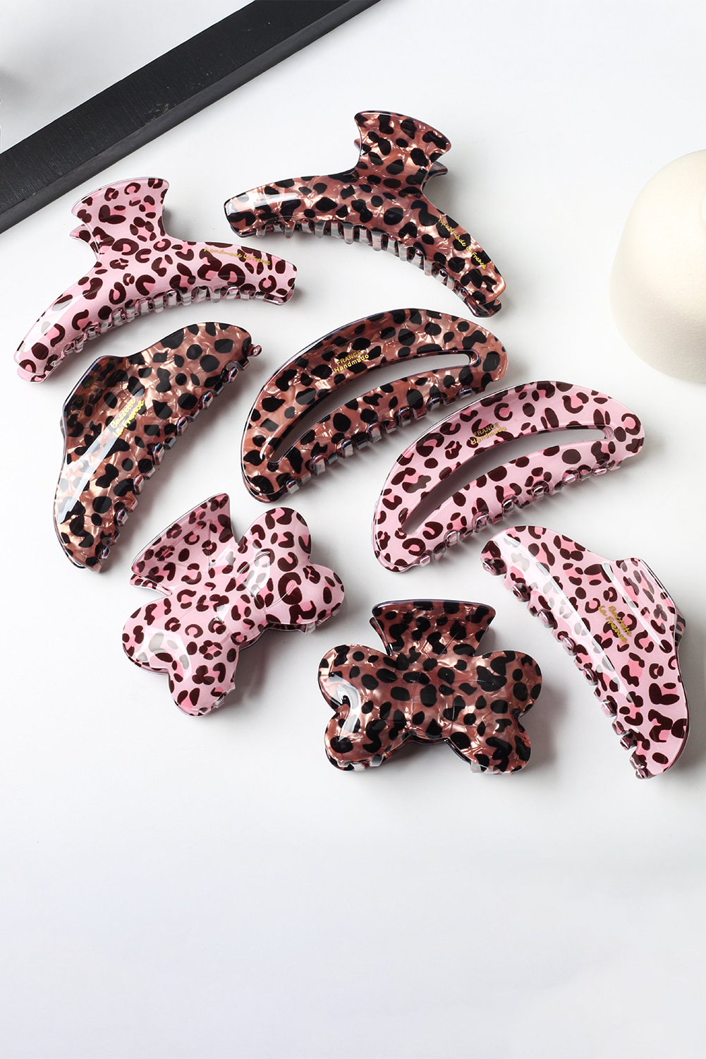 Pink Leopard Print Hair Claw Clip